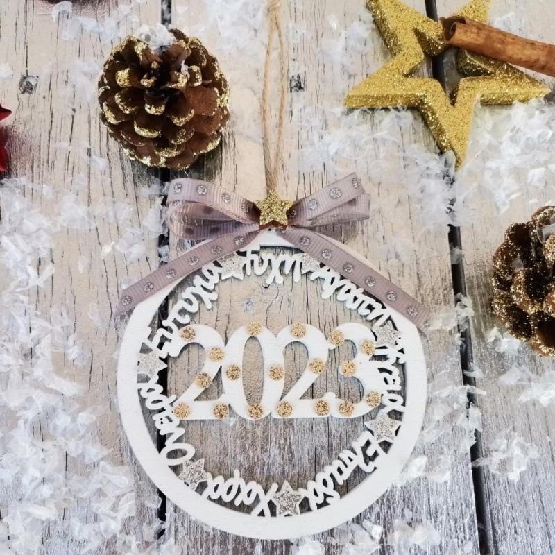 Χειροποίητο Χριστουγεννιάτικο ξύλινο Στολίδι Γούρι 2023 Αγάπη Τύχη Ευτυχία | G.K Handmade Jewels, Κοσμήματα, Χειροποίητα Κοσμήματα, Εποχιακά, Χριστουγεννιάτικα,Στολίδια, Χειροποίητα Εποχιακά, Χειροποίητα Χριστουγεννιάτικα, Χειροποίητα Στολίδια