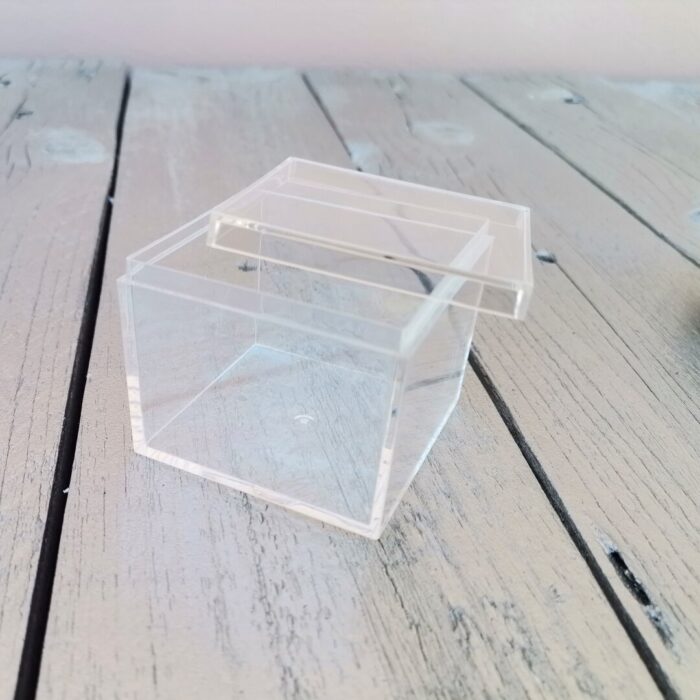 Κουτί Plexiglass Τετράγωνο διάφανο με καπάκι 5.5cm x 5.5cm x 4.5cm